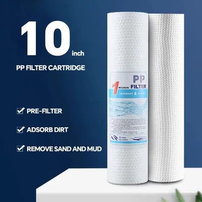 Immagine prodotto di Cartuccia filtrante a sedimenti in polipropilene - PPX2 - 10 pollici (25,4 cm) - Filtro preliminare universale - Sistema di filtraggio dell'acqua RO - Uso domestico, cucina