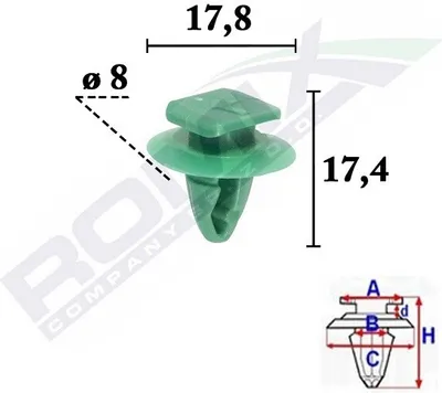 Produktbild von 5x ROMIX C70560 Clip Zier- / Schutzleiste Innenraumverkleidung