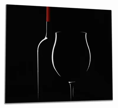 Produktbild von Wallario Herdabdeckplatte aus Glas, Größe 60 x 52 cm 1-teilig, Motiv Rotwein bei Nacht