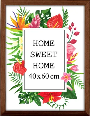 Obrázok produktu pre MG Design rám na obrazy 40 x 60 cm - farba hnedá, z dreva, s akrylovým sklom - na vertikálne alebo horizontálne zavesenie, bez pozadia, na fotografie