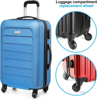 Produktbild von Kofferrollen Ersatzrollen - 4 Stück - 50 x 18 mm - Koffer Ersatzrollen - Rollen für Koffer - Universalrollen - Laufrollen für Trolley und Reisekoffer