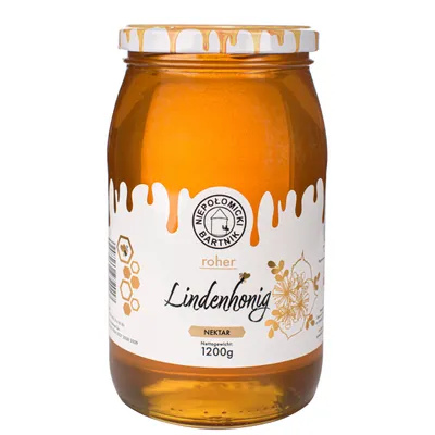 Produktbild von Lindenhonig 1200g Roh und Frisch Nektar Honig Großes Glas Bienenhonig aus der Imkerei