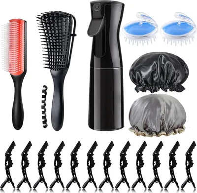 Produktbild von WhaleO Haarbürsten Set Sleek Look Skelettbürste Kopfhaut Massagebürste - 19-teilig