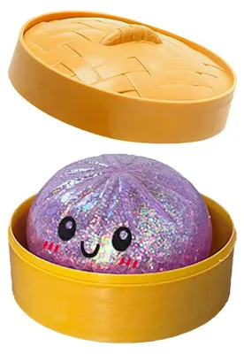 Produktbild von Heißer Glitzer-Dumpling-Squishy-Überraschungsbox: Bunte -Sensorik-Fidget-Spielzeuge, Anti-Stress-Quetschbälle.Farbe:Rosa