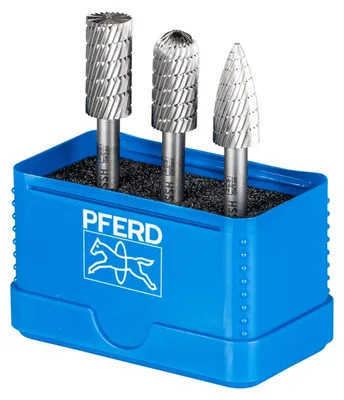 Image de PFERD Set de fraises HSS 86 3 pièces coupe 3 dia. 12mm dia. 6mm universel moyen fin