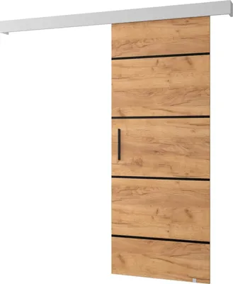 Produktbild von MEBLE KRYSPOL Salwador 4 Schiebetür, 90x204 cm, Handwerk Gold, Weiß, Schwarz