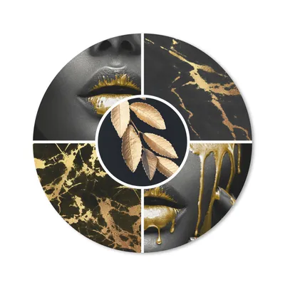 Produktbild von MuchoWow® Mauspad Mousepad Collage - Farbe - Gold - Marmor 40x40 cm - Mousepads - Maus Mat - Pad - Mausunterlage - Schreibtisch Accessoires