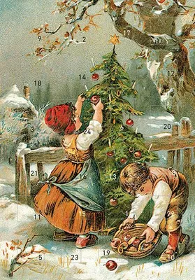 Produktbild von Nostalgischer Adventskalender mit Postkarten