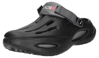 Produktbild von Clog aus Synthetik mit Klettverschluss, wasserabweisend und sehr leicht, Schwarz