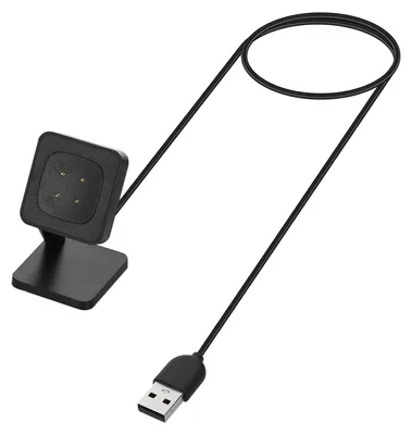 Produktbild von kwmobile USB Ladegerät für Fitbit Versa 4 / Sense 2 / Versa 3 / Sense Ladekabel - Ersatz Ladegerät für Smartwatch Fitness Tracker mit Standfunktion -