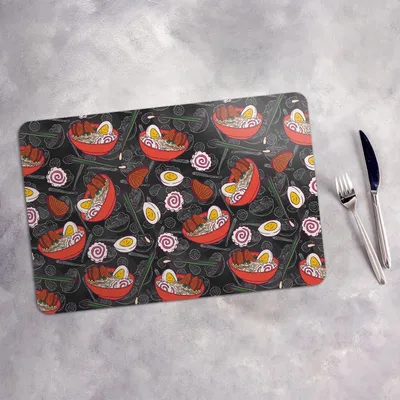 Produktbild von Tischset 4x45x30 cm Platzset Tischmatte Platzmatte Untersetzer - Ramen Suppe mit Nudeln