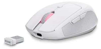 Produktbild von Sharkoon OfficePal M25W, rechts, Optisch, RF Wireless + USB Type-C, 4000 DPI, Weiß