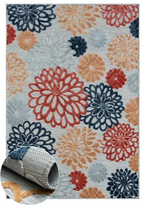 Obrázek produktu pro Venkovní koberec MY-RUG "Bramble" 150x80 cm, barevný, s květinovým vzorem, pro venkovní použití, letní a barevný