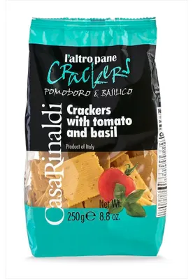 Immagine prodotto di Casa Rinaldi Crackers italiani con pomodoro e basilico 250g