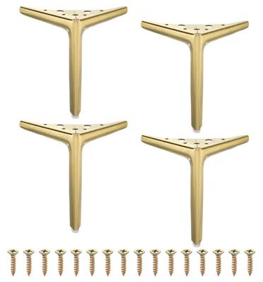 Metall-Möbelfüße 4er-Set, 17,8 cm, dreieckig, gebürstetes Gold