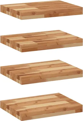 Image de vidaXL Étagères suspendues 4 pcs. 60x30x4 cm Bois massif acacia traité à l'huile