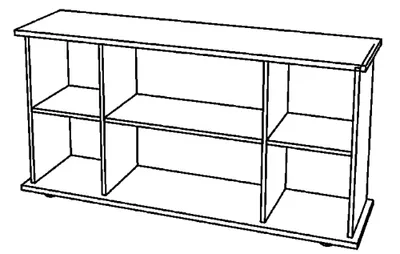 Immagine prodotto di Credenza SBOF, 2 OH 166,1 x 44,8 x 84 cm (LxPxA)