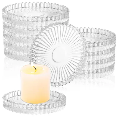 Image de Omgoods - Lot de 12 bougeoirs en verre transparent pour bougies de table