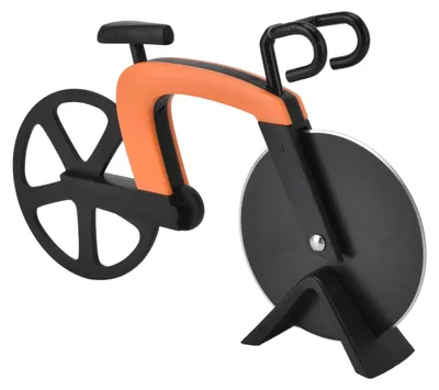 Pizzaschneider Fahrradform Edelstahl, Orange