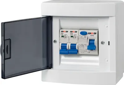 Produktbild von Sicherungskasten Leitungsschutzschalter Stromverteiler Komplett mit "C" LS Schalter FI Schalter 4 Module