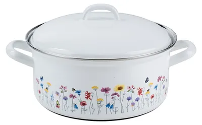 Zdjęcie produktu dla Riess zapiekanka Flora z pokrywką Ø22cm Country emalia indukcyjna