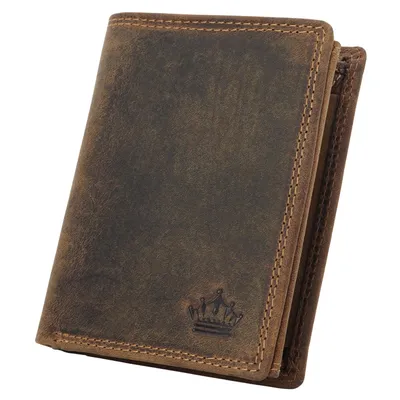 Produktbild von Geldbörse Herren Portemonnaie Echt Leder Börse Hochformat Geldbeutel Braun RFID-Schutz MANZA®