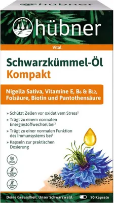 Immagine prodotto di Hübner - Olio di semi di cumino nero compatto - 90 capsule