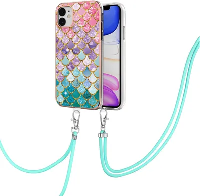 Immagine prodotto di Custodia con cinturino per iPhone 11, custodia in TPU a fantasia con cinturino regolabile Colorato