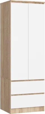 Produktbild von Akord Star Schrank Eiche Sonoma/Weiß 60X51X180 Cm
