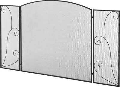 Produktbild von Kamingitter, Kaminschutzgitter Mit 3 Paneelen, Klappbares Funkenschutzgitter, Ofenschutzgitter Für Wohnzimmer, Metall, Schwarz 132,5 X 76,5Cm