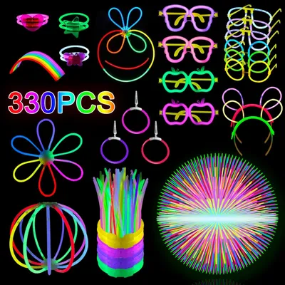 Image de 330 bâtonnets lumineux et connecteurs pour la décoration de fêtes