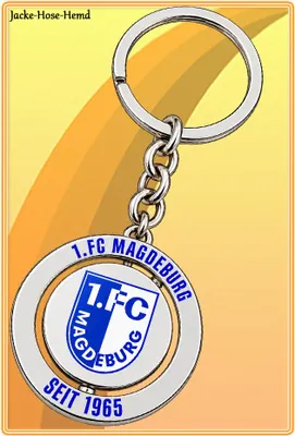 Produktbild von 1.FC Magdeburg Schlüsselanhänger Logo Wappen Spinner Blau Anhänger Gr: 7x3cm