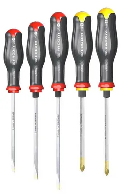 Image de Jeu de 5 tournevis Protwist® Shock - FACOM - ATWCK.J5PB