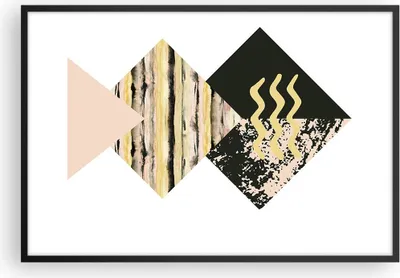 Produktbild von Gerahmtes Poster - Schwarzer Rahmen - Abstraktion Diamant Gürtel - 91,5x61 cm - Wand Bild - Wanddeko - Wandbilder - Wandposter - Bilderrahmen - Bilder - Kunstdruck - Wandbild - P2BAA91x61-4303