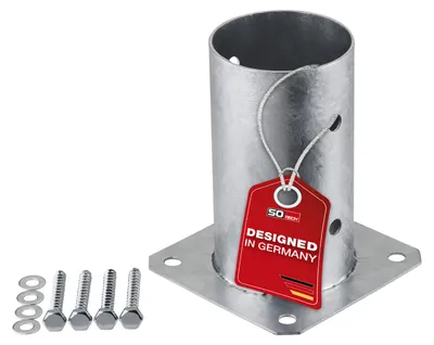Produktbild von SOTECH Bodenhülse Ø 80 mm feuerverzinkt – Pfostenträger rund zum Einbetonieren