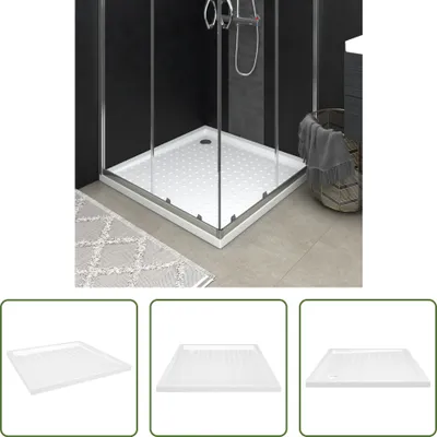 Immagine prodotto di The Living Store Piatto doccia antiscivolo bianco 80x80x4 cm ABS