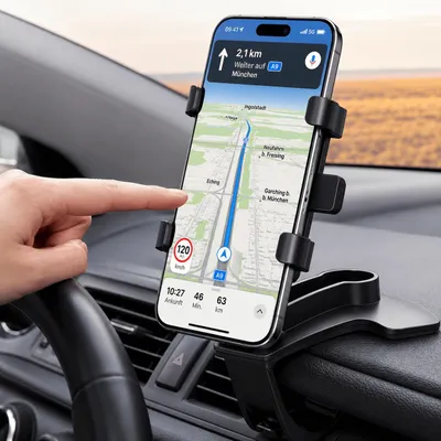 Produktbild von MidGard Universal Handyhalterung für KFZ-Armaturenbrett & Sonnenblende, Autohalterung für Smartphones, Navi usw.