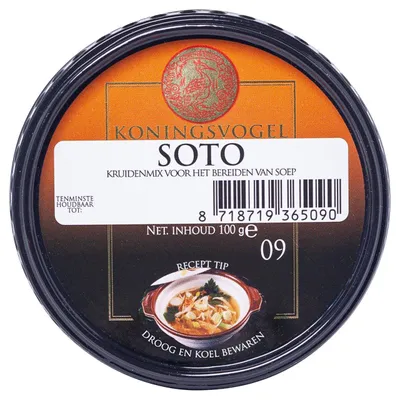 Produktbild von Koningsvogel Boemboe Soto Gewürzmischung 100g – Authentische indonesische Gewürzpaste für Soto-Suppen