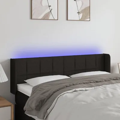 Produktbild von LED Kopfteil Schwarz 147x16x78/88 cm Stoff
