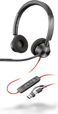 Image de POLY Blackwire 3320, filaire, bureau/centre d'appels, casque, noir