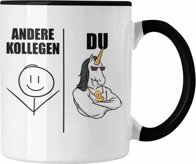 Produktbild von Trendation - Bester Kollege Tasse Geschenk Lieblingskollege mit Spruch Danke Lustig (Schwarz)