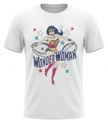 Obrázok produktu pre Tričko "Wonder Woman - Hviezdy" pre pánov/dámy, uni model TV35632 (XL), biela farba, Obrázok generovaný UI