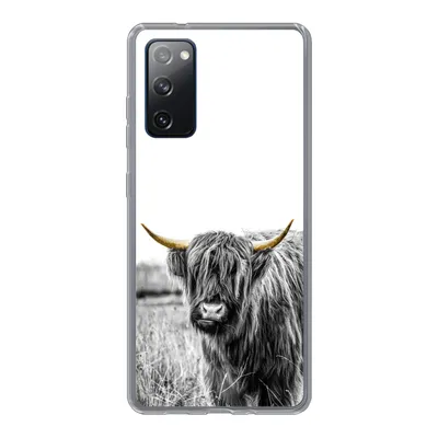 Produktbild von MuchoWow® Handyhülle Schutzhülle Hülle für Samsung Galaxy S20 FE Schottischer Highlander - Gold - Schwarz - Weiß Silikon Softcase Handy Hülle - Abdeckung