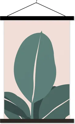 Produktbild von MuchoWow® Textilposter Sommer - Blätter - Pastell 120x180 cm mit schwarzem Rahmen - Fotos