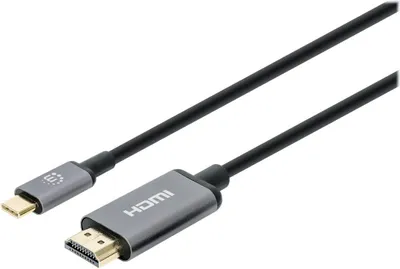Produktbild von Manhattan 153607, 2 m, HDMI Typ A (Standard), USB Typ-C, Männlich, Männlich, Gerade