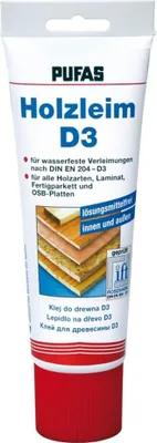Produktbild von Pufas Holzleim D3 Standtube - wasserfest 0,25kg