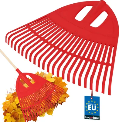 Zdjęcie produktu dla KOTARBAU® Grabie Wachlarzowe 51,5 CM- Grabie do Liści Trawy Siana Extra-Click Plastikowe