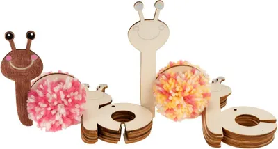 Produktbild von Holzanhänger Pompon Schnecken, 12er Set