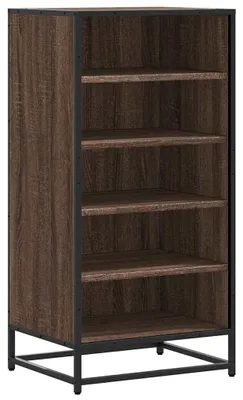 Image de vidaXL Étagère à chaussures marron imitation chêne 48x38x97,5 cm Matériau dérivé du bois