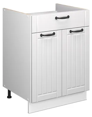Produktbild von Unterschrank für Spüle/Kochfeld Vicco Fame-Line Weiß Landhaus/Weiß 60 cm mit Schublade, ohne Arbeitsplatte, Model 60973